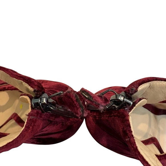 Alexandre Birman Kyle Velvet Mary Jane Block Heels Pumps Burgundy, EU 38.5/8.5 - Picture 10 of 15